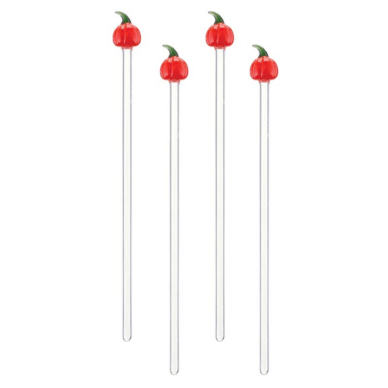 Glass Stir Sticks - Pumpkin: Glass / 7.9" h