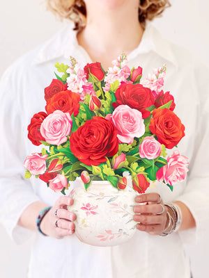 Blooming Roses Pop-up Greeting Cards