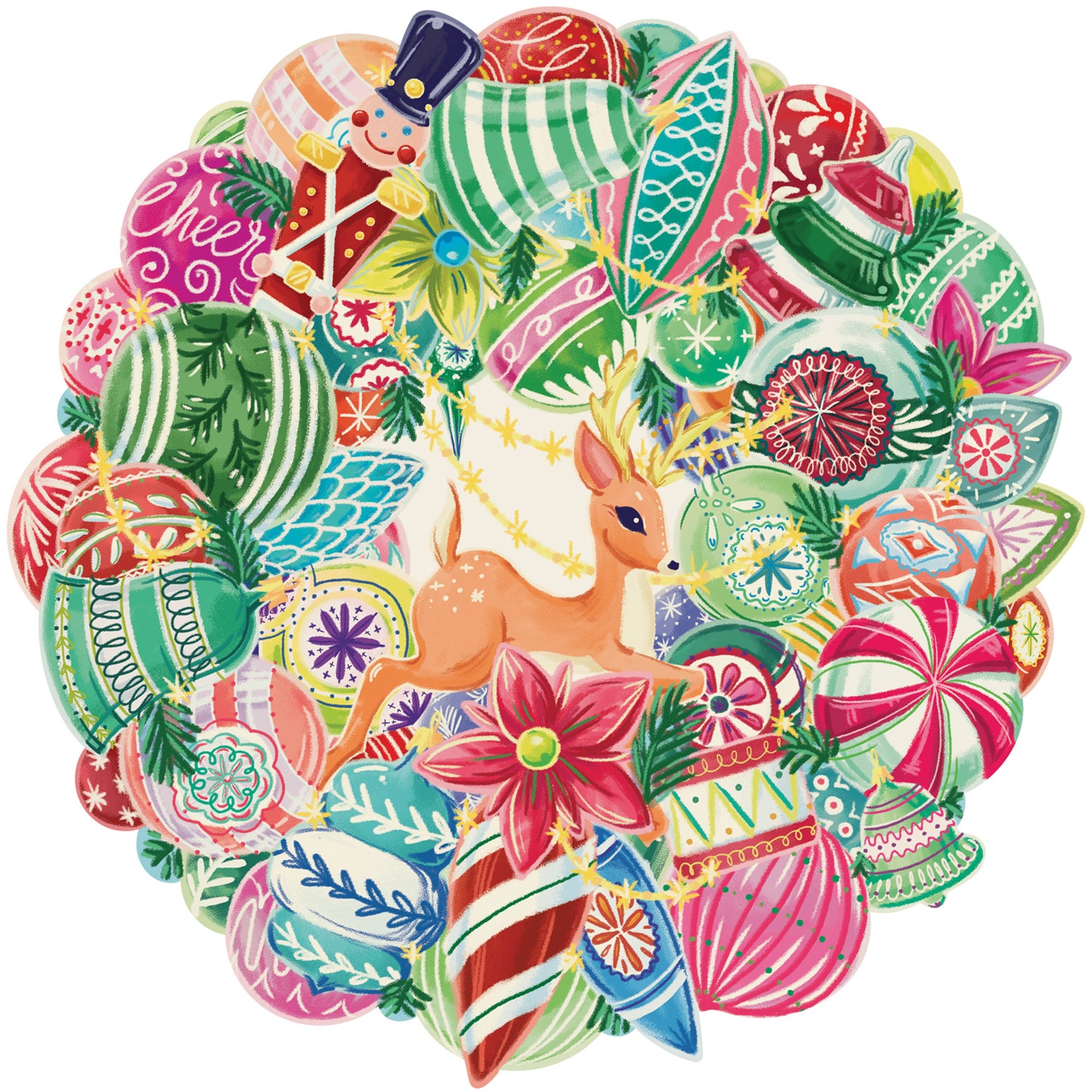 Die Cut Yuletide Treasure Wreath Placemat