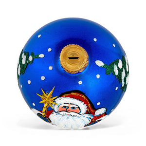 Santa Claus Glass Christmas Tree Ornament