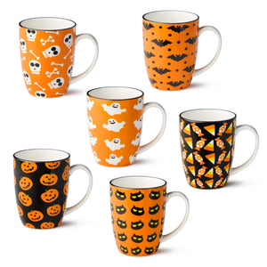 Halloween Pad Print Mugs 6 asst