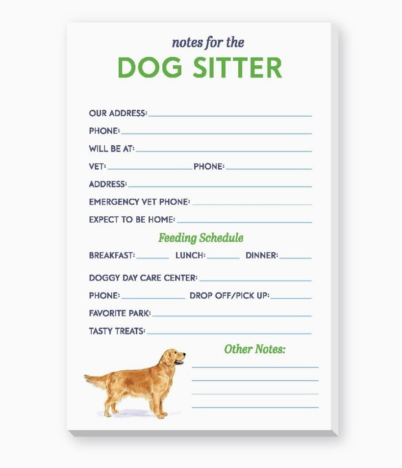 Dog Sitter Large Notepad