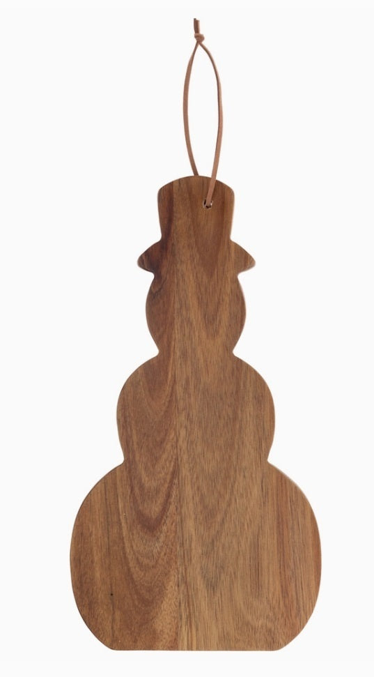 12" Long Snowman Wood Serving Board Christmas