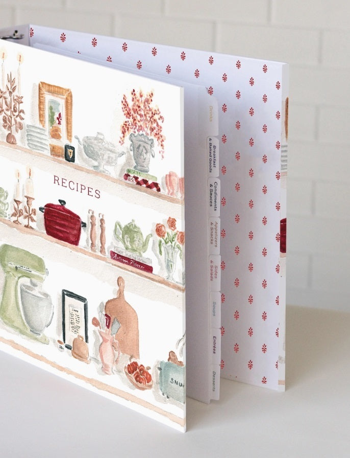 Autumn Kitchen Shelves 3 Ring Recipe Binder