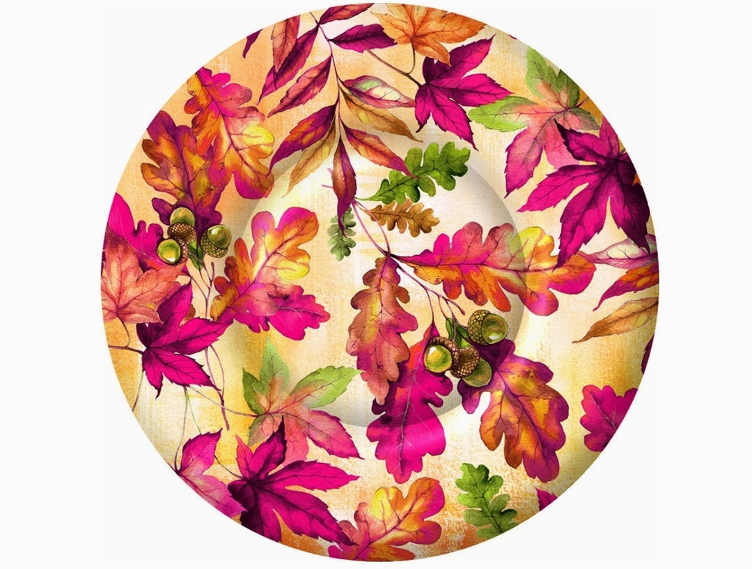 8" Round Paper Plates Pack of 8 Bright Autumn