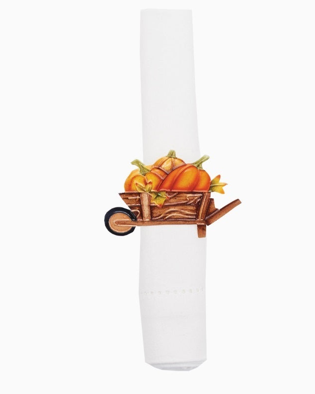 Fall/Harvest Pumpkin Wheelbarrow Napkin Ring