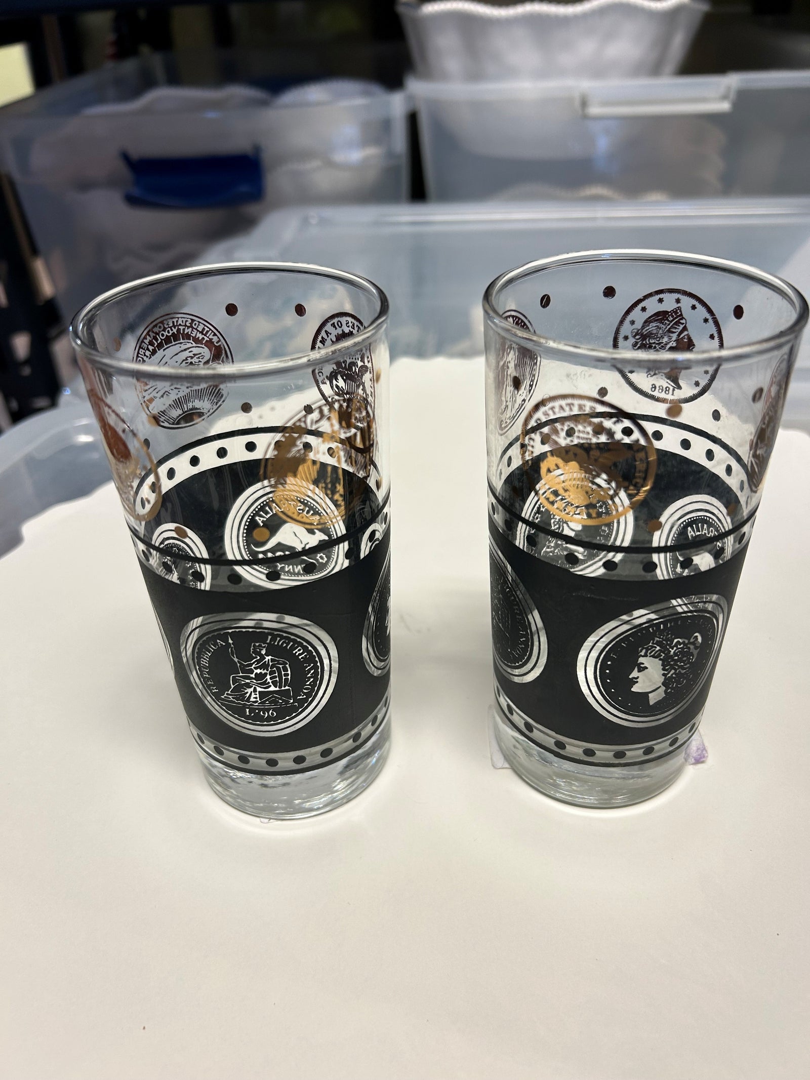 Black and Gold Medallion glass