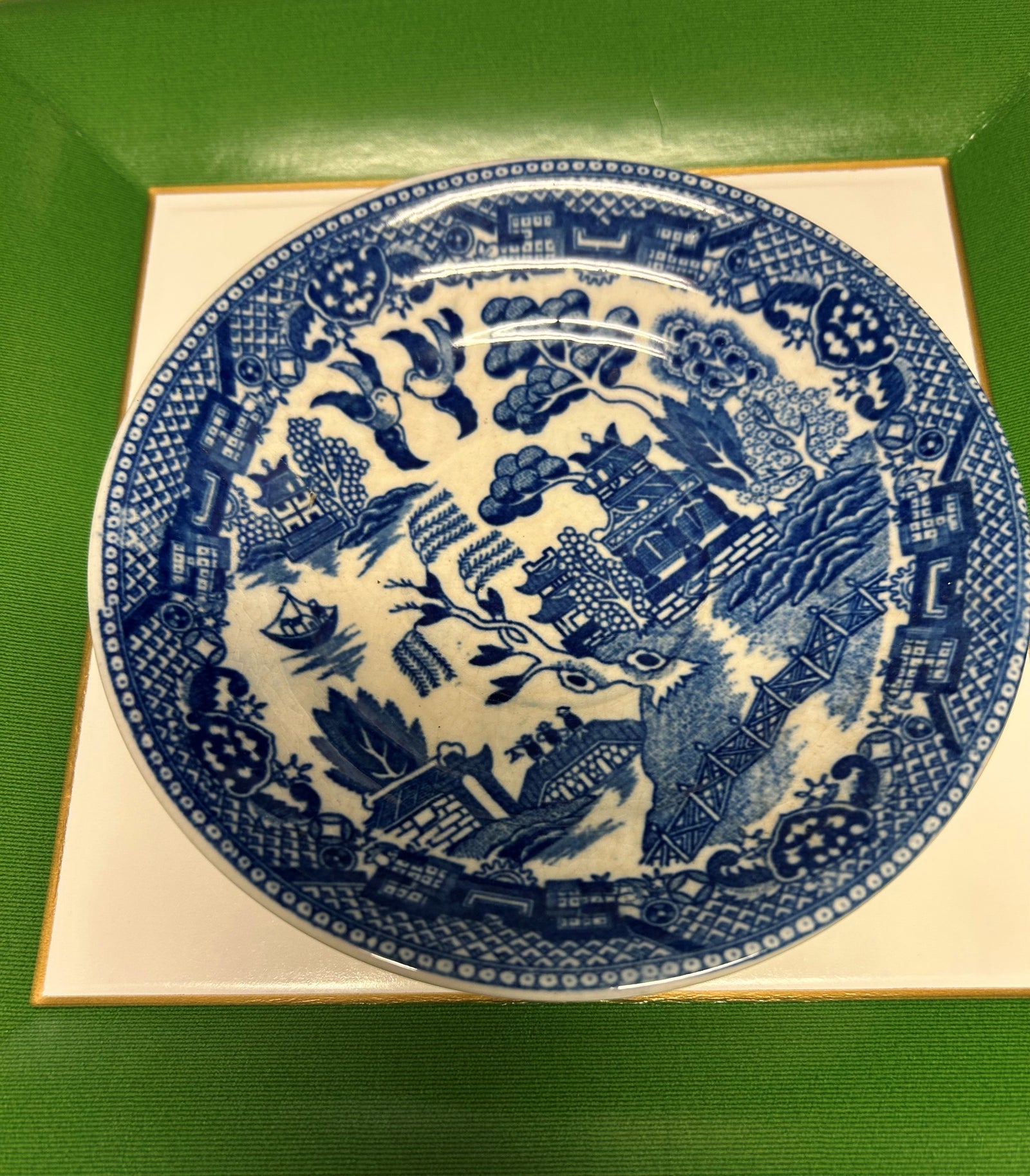 Vintage Blue saucer with Japanese design