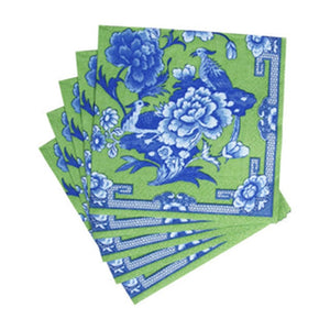 Green and Blue Chinoiserie Luncheon Napkins
