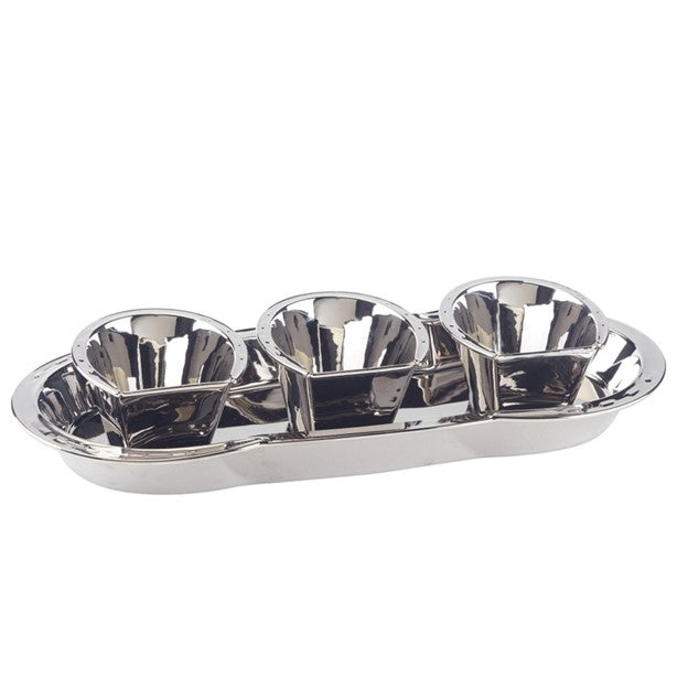 Day at the Races Silver plated horseshoe 4-piece tray set