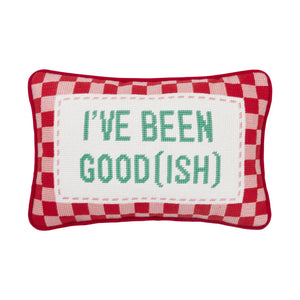 Been Good(Ish) Embroidered Needlepoint Pillow