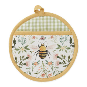 Honey Bee Meadow printed potholder