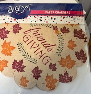 Friendsgiving paper chargers/ serving papers