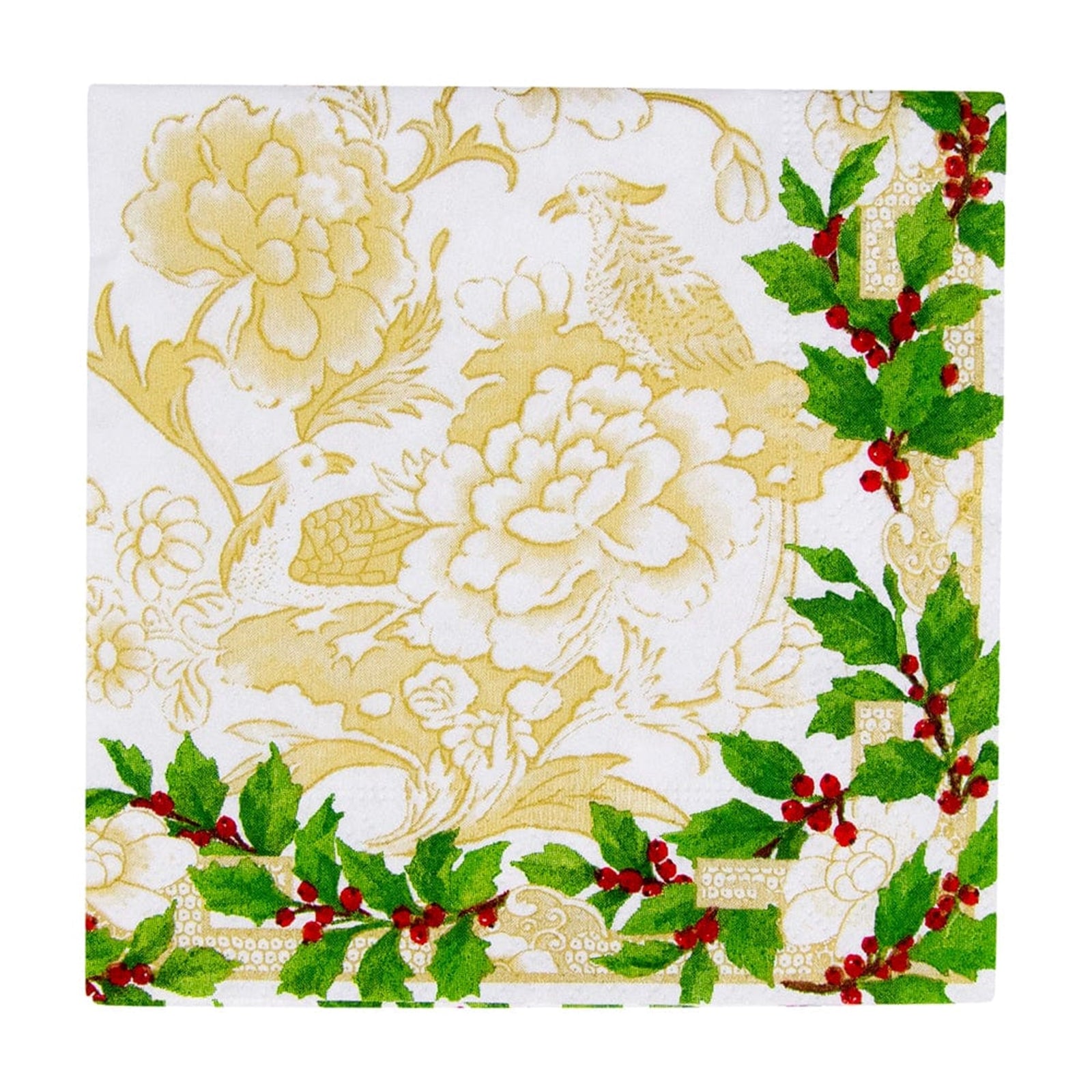 Holly Gold and Ivory Dinner napkin