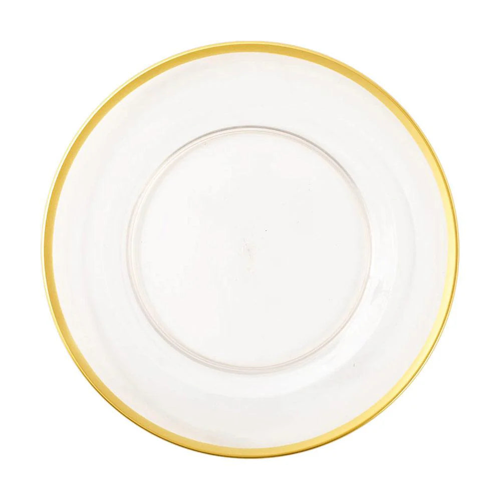 Clear W/gold Rim Charger Top Acrylic Dinner Plate Charger