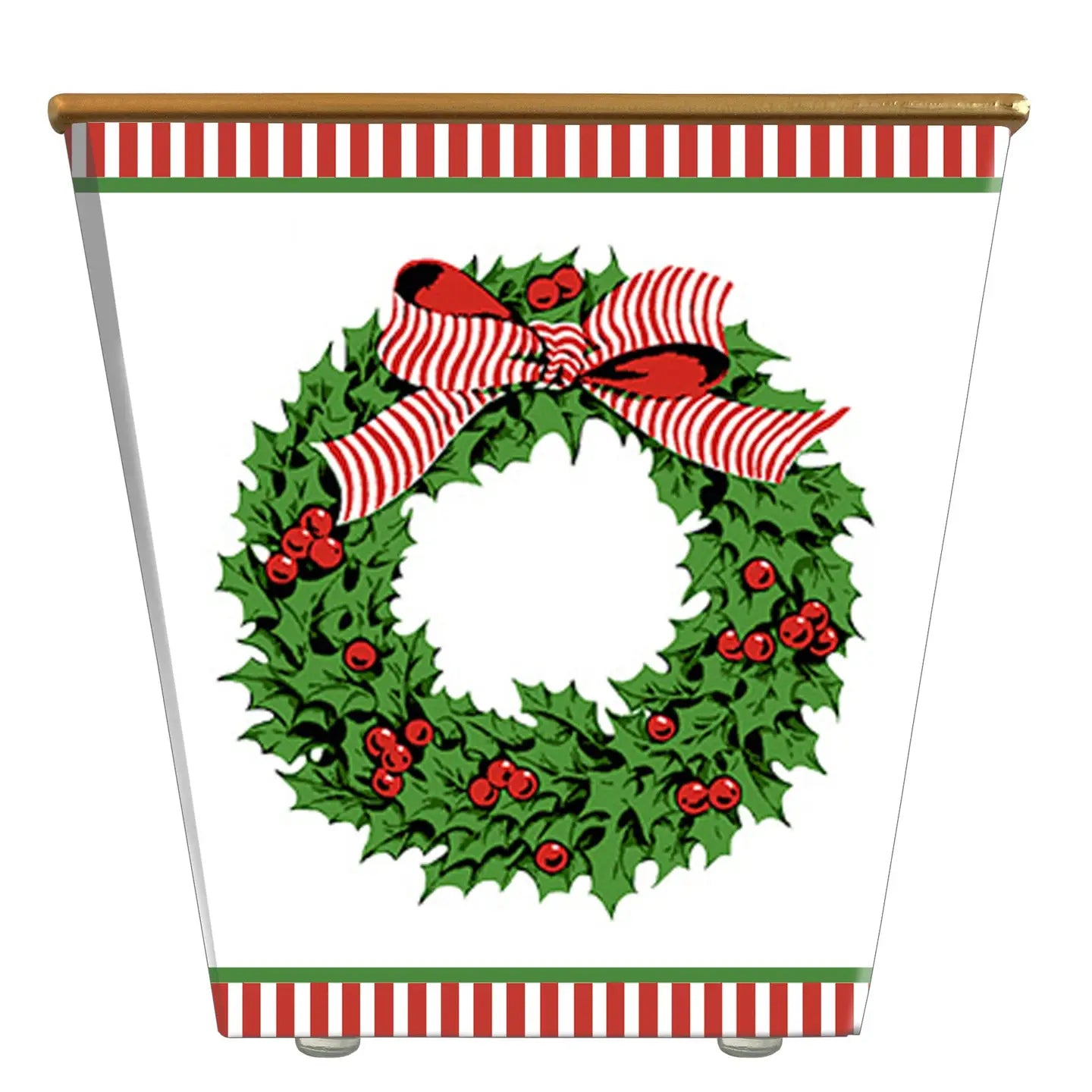 WHH Holly Wreath: Cachepot Container Only - Multicolor / White Standard