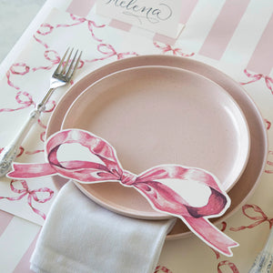 Pink bow table accent