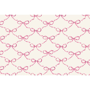 Pink bow lattice placemat pad of 24