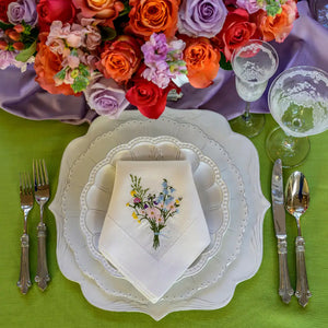 Wildflower Bouquet Large Napkin - White (Multi)