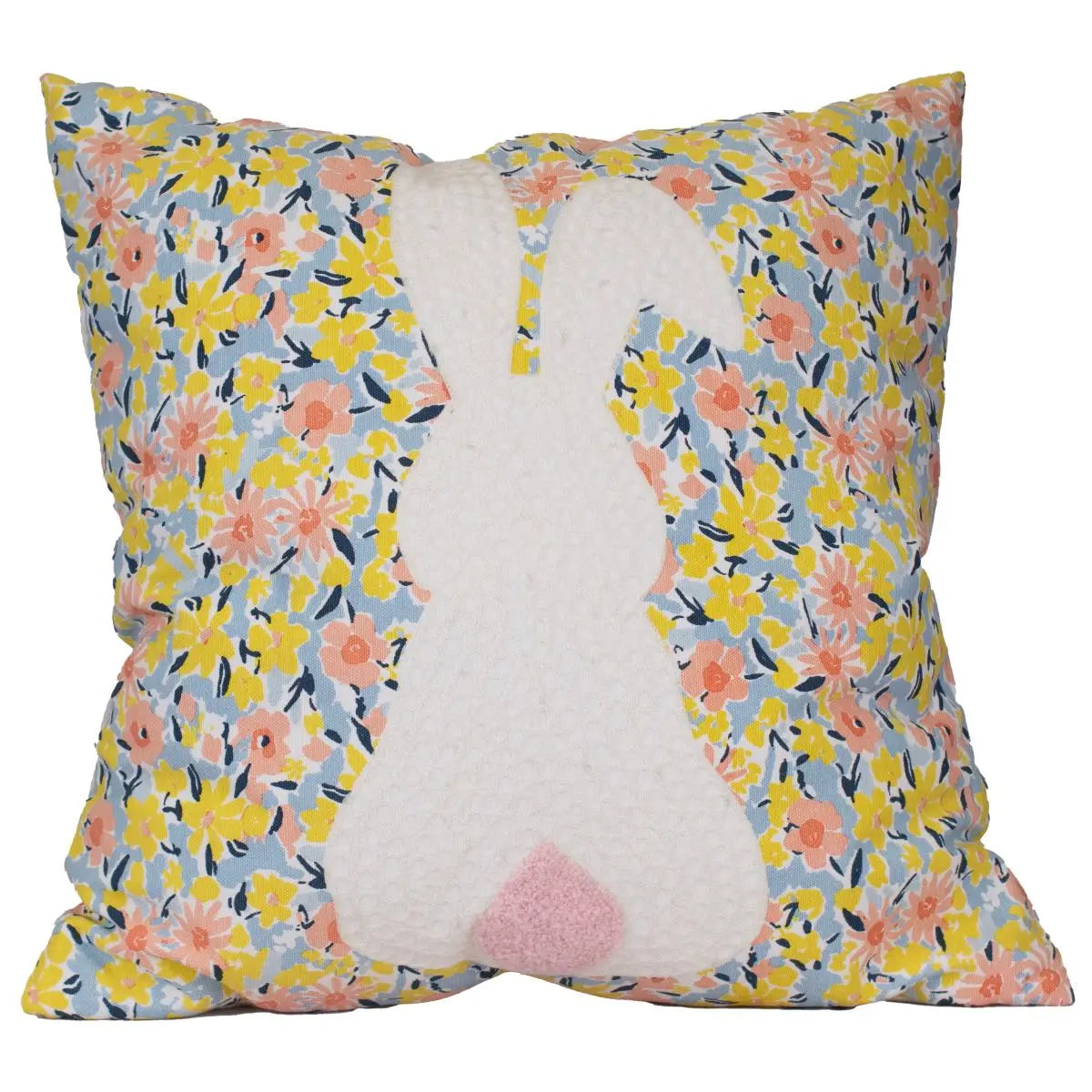 Poppy Bunny Pillow Multi/White 18x18