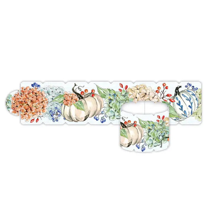 Blue Hydrangeas and Pumpkins Napkin Ring