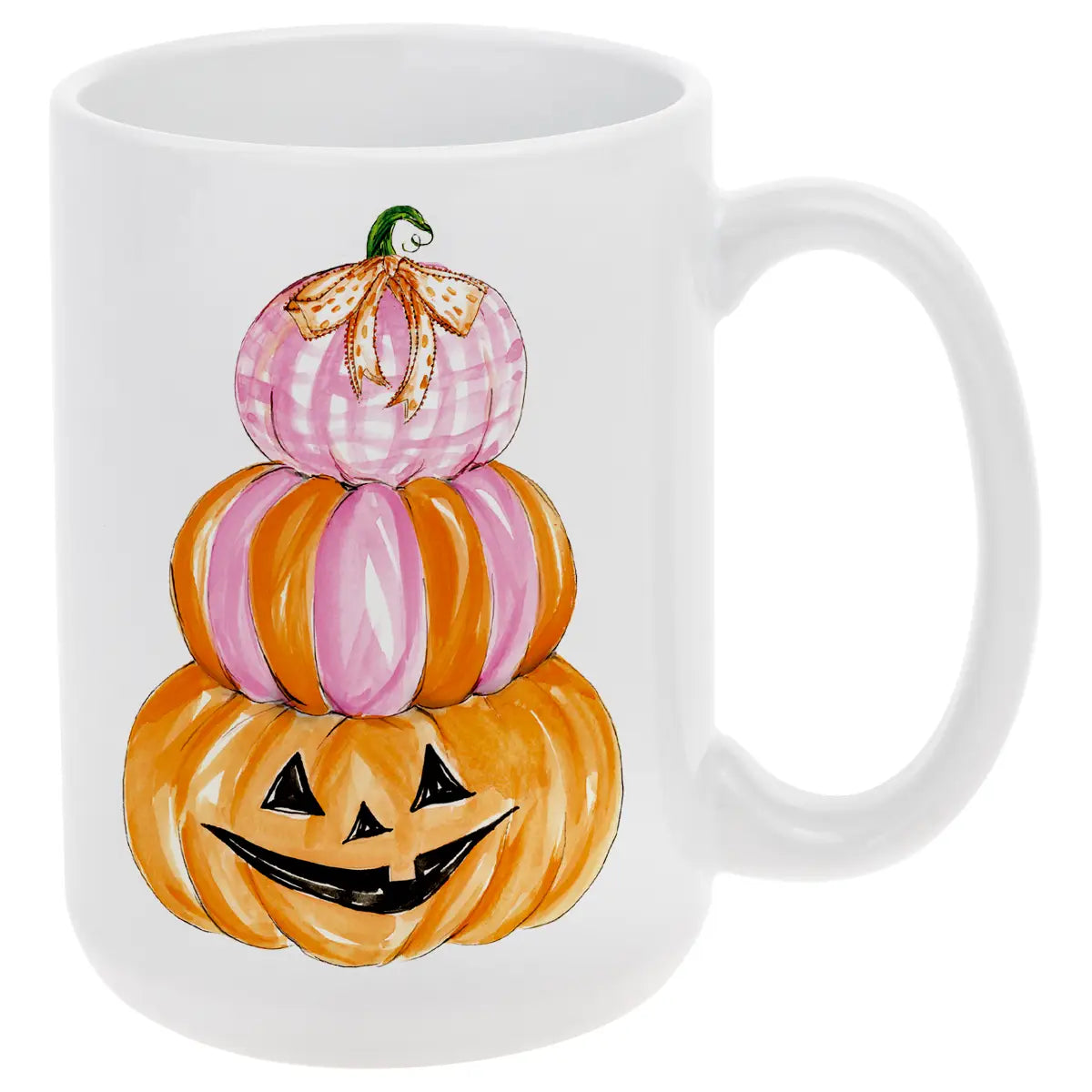 15 oz Pink Candy Corn Ceramic Mug Rosanne Beck Fall