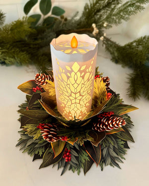 Holiday Candle with Lights (6 Pop-up Greeting Cards)