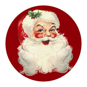 GB8547-Smiling Santa Glass Cutting Board: Small Rectangular 8" by 11"