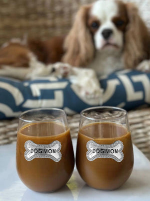 Dog Mom Stemless Wine Glass