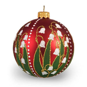 Lilies Of The Valley Glass Christmas Tree Ornament