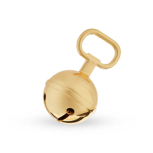 Gold Plated Metal Jingle Bell Beer Bottle Opener with Ribbon