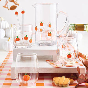 Glass Stir Sticks - Pumpkin: Glass / 7.9" h