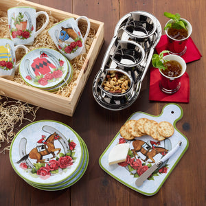 Day at the Races Oval Tray 15in x 6in with Dip Bowl