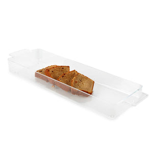 Huang Acrylic Clear Long Serving Tray with Handles