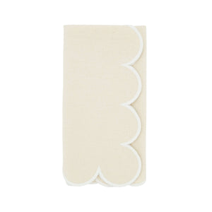 Cotton Scalloped Dinner Napkin: Orange/Black / 20"