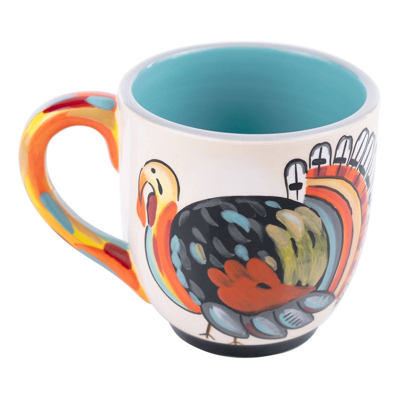 Colorful Turkey Feathers Mug - Fall Decor