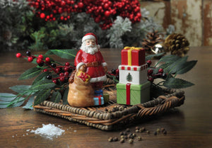 Spode Christmas Tree Santa Salt and Pepper Gift Boxed