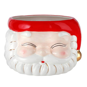 Ceramic Ice Bucket - Santa: Ceramic / 9.5" dia, 6" h