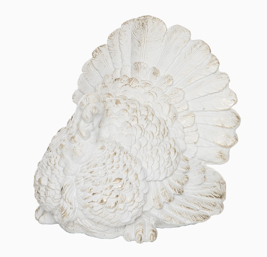 Fall/Harvest White Turkey Thanksgiving Decorative Figurine