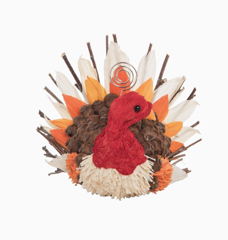 Fall/Harvest Natural Turkey Dining Place Card Holder