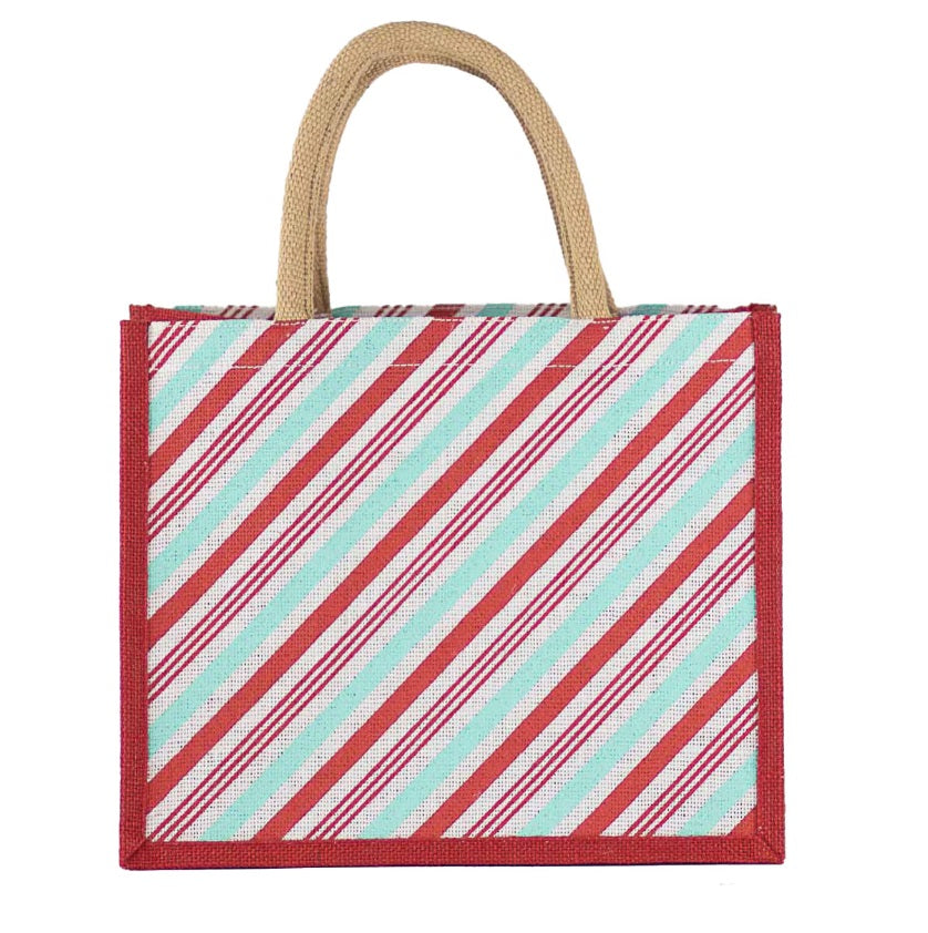 Christmas Candy Stripe Gift Tote