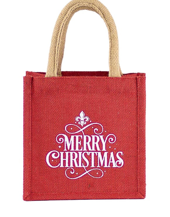 Merry Christmas Fleur Petite Gift Tote