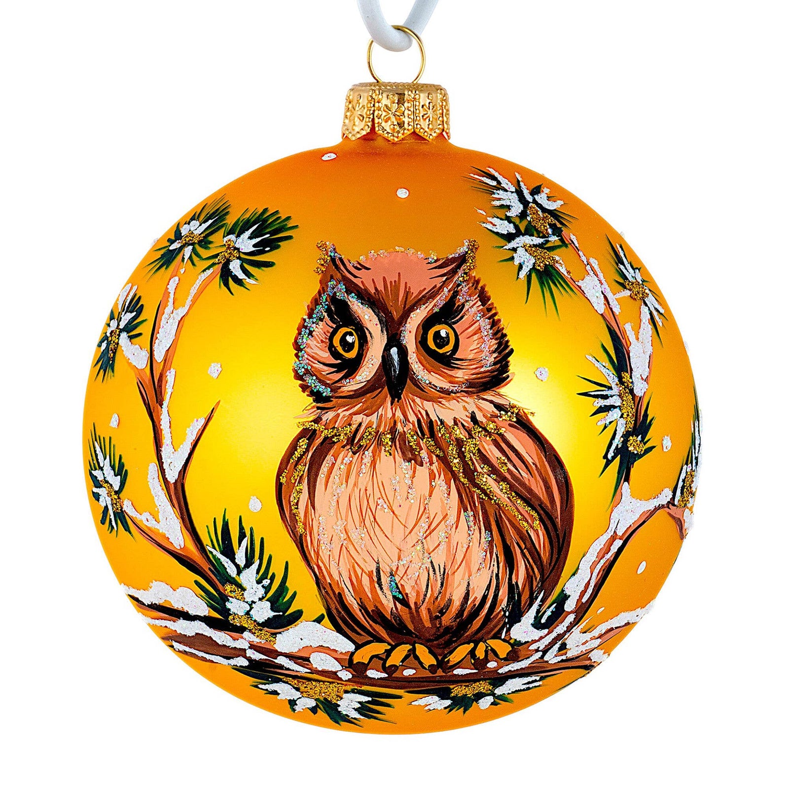 Owl Glass Christmas Tree Ornament