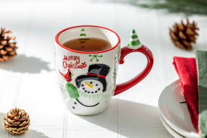 Merry Christmas Snowman and Cardinal 14oz Mug