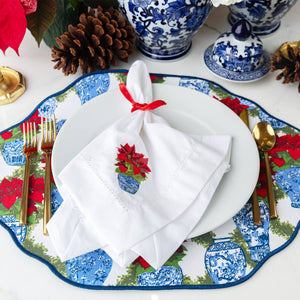 Poinsettias S4 Reversible Scalloped Placemat