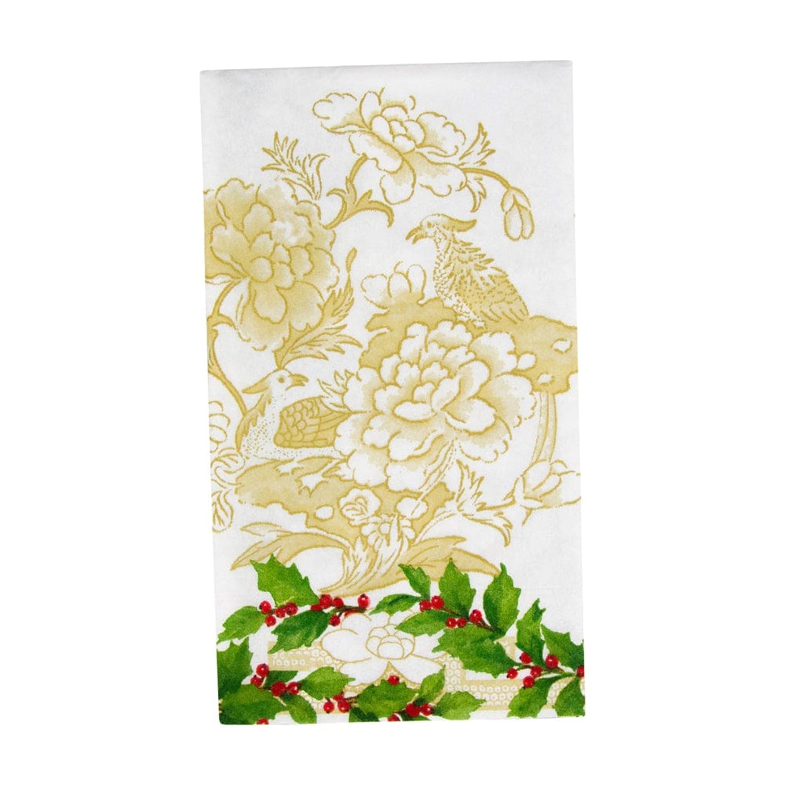Holly gold and ivory guest towel