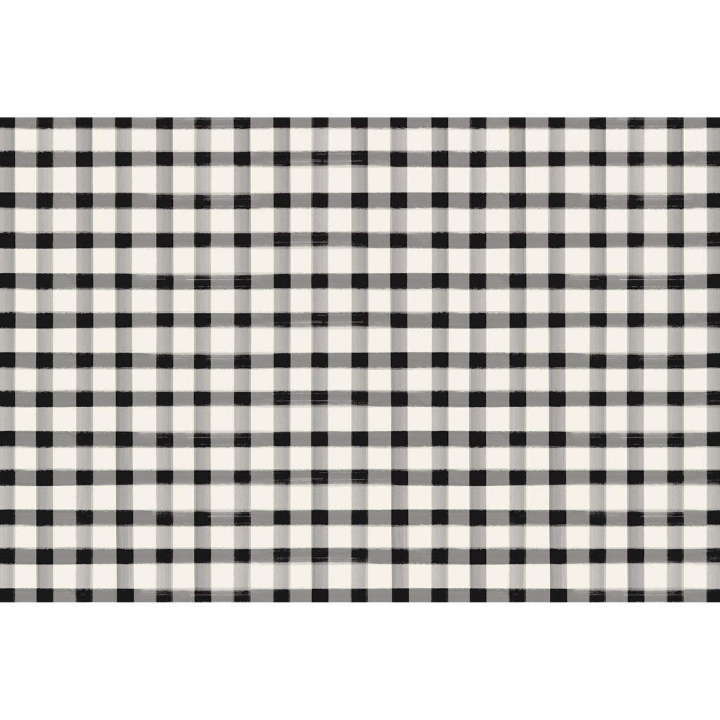 Black Painted  Check Placemat - Pad Of 24