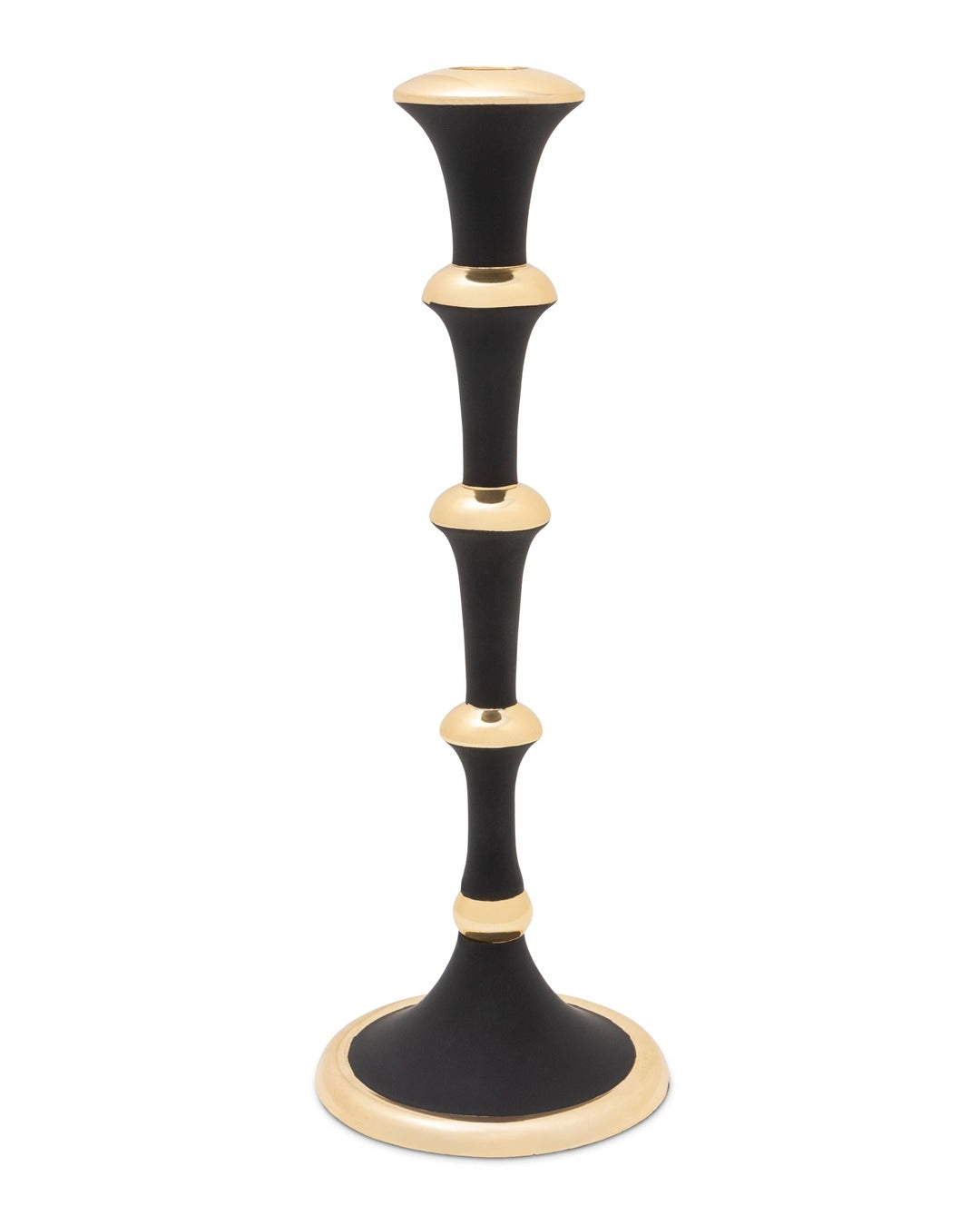 12.25" Black and Gold Candlestick