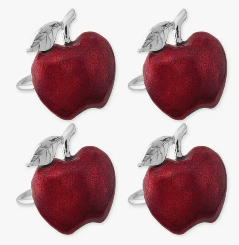 Apple Napkin Ring -Set Of 4