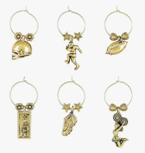 6-Piece GoTeam Wine Charms